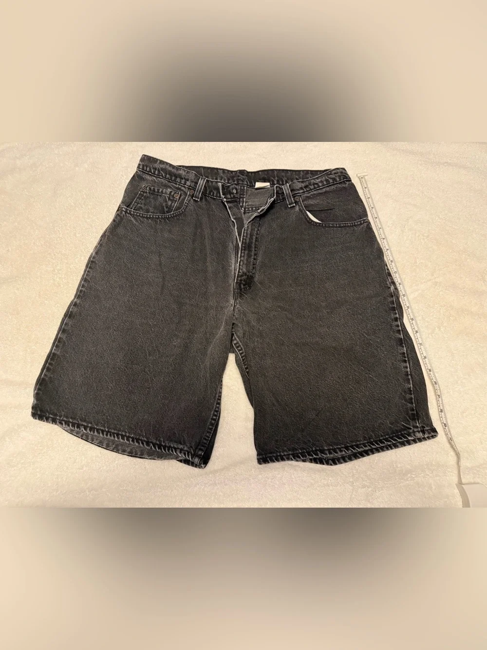 Levi's 560 Black Men's Denim Jean Shorts Jorts